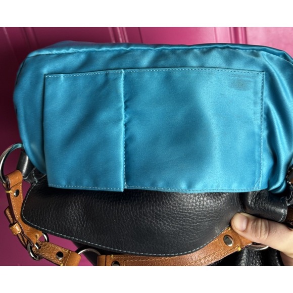 Vtg Y2K Coach Chelsea Pebble Leather Turnlock Top Bag Purse D05S-8A38 BLUE Navy - Picture 9 of 13